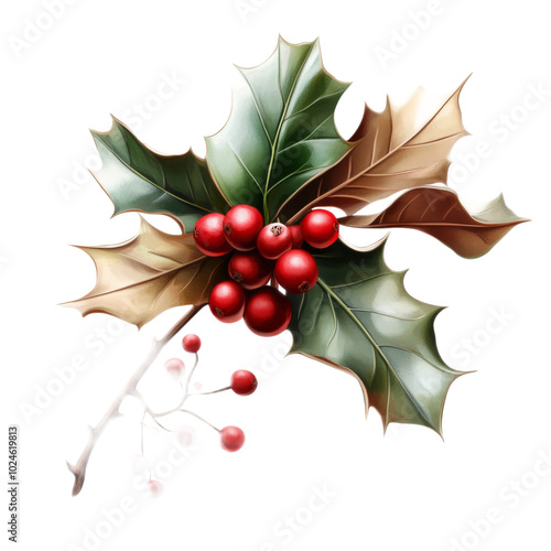 Festive Holly and Berries Clipart for Christmas Decor