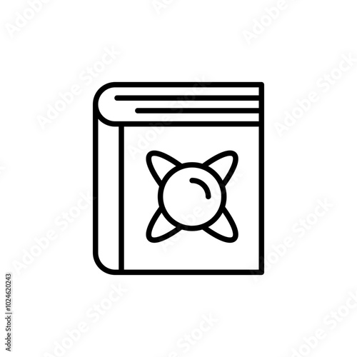 Quantum book outline icons, minimalist vector illustration ,simple transparent graphic element .Isolated on white background