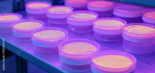 Lab samples in petri dishes