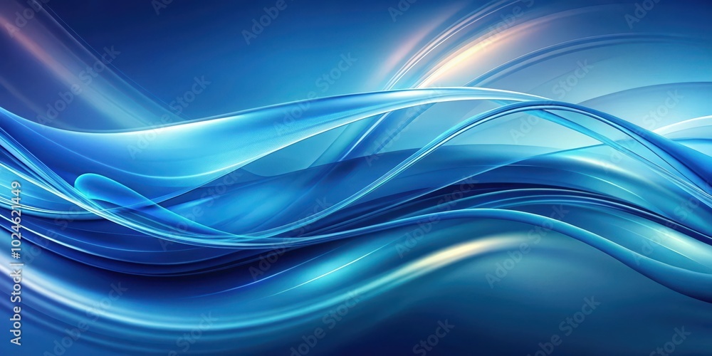 Abstract Blue and White Swirling Lines on a Deep Blue Background Abstract Blue and White Swirling Lines on a Deep Blue Background