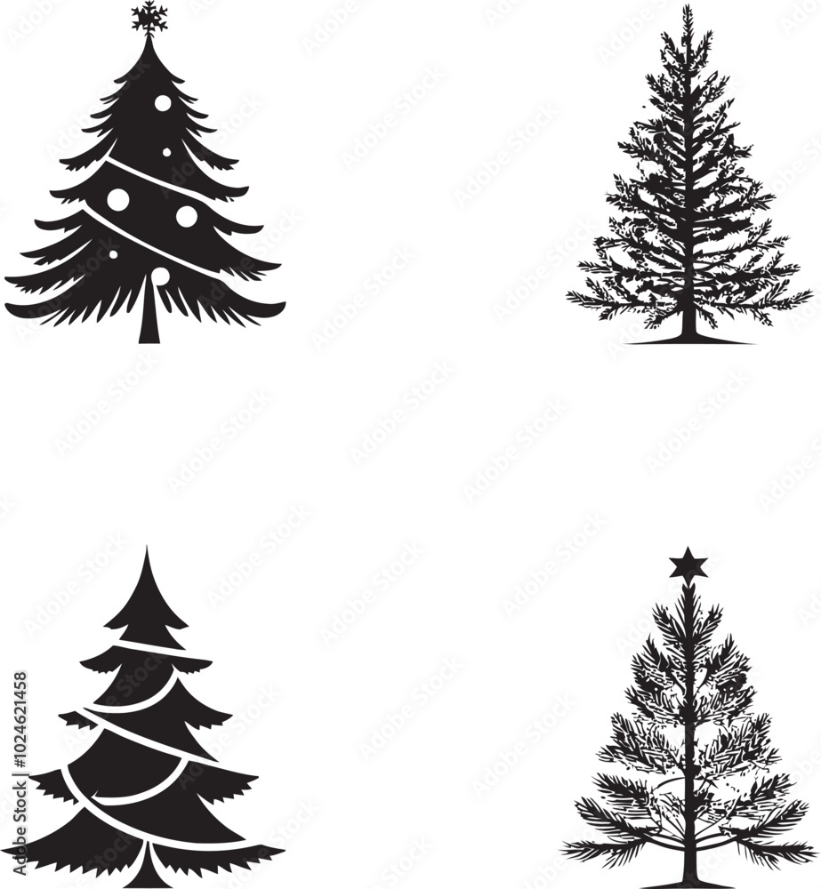 Obraz premium Christmas and Winter element Collection Vector Silhouette