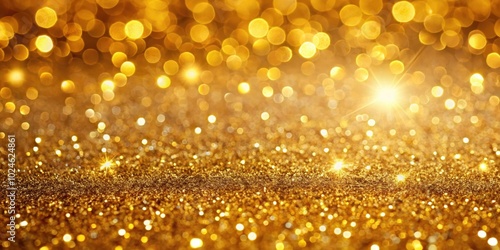 Sparkling Golden Glitter with Out of Focus Light Bokeh for a Festive Background