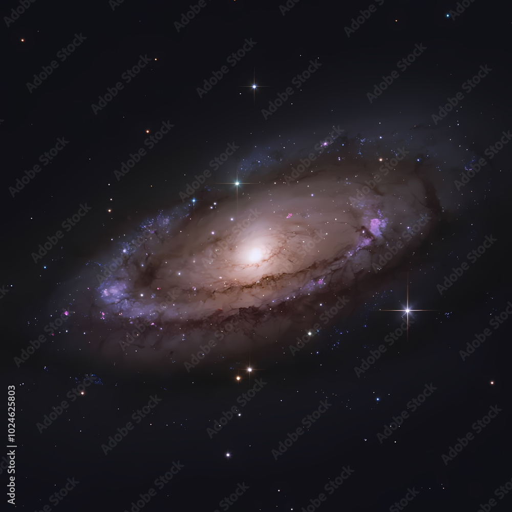 Obraz premium Andromeda Galaxy displayed in the image, showcasing its spiral structure and vibrant star formations.