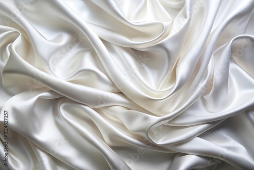 Smooth white silk fabric with delicate folds and soft shadows suitable for luxury or purity concepts