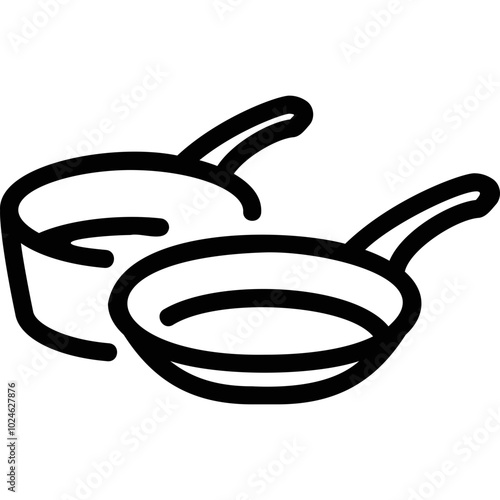 Simple vector icon frying pan, saucepan