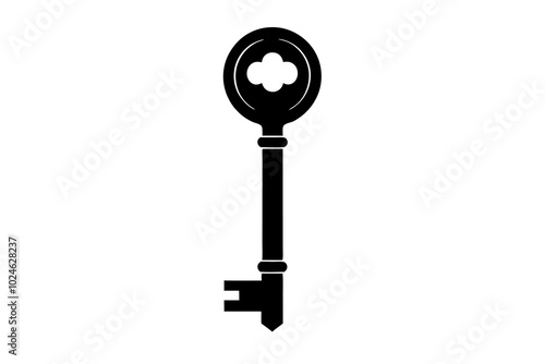 Old key icon | vector silhouette illustration on white background