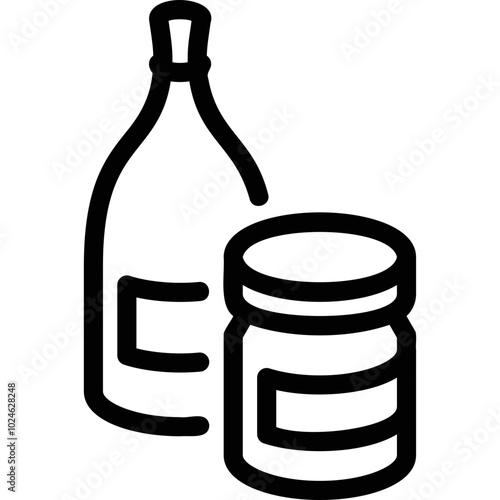 Simple vector icon bottle, canned food