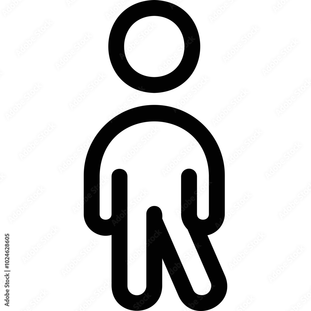 Simple vector icon man stands
Simple vector icon man stands