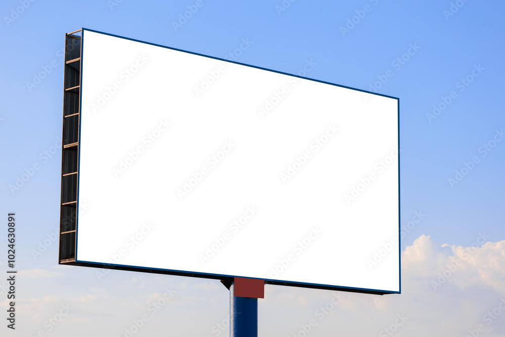 Background for design, white billboards on city streets and along roads Background for design, white billboards on city streets and along roads