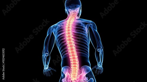 Wallpaper Mural Anatomical illustration of the human spine and skeletal structure. Torontodigital.ca