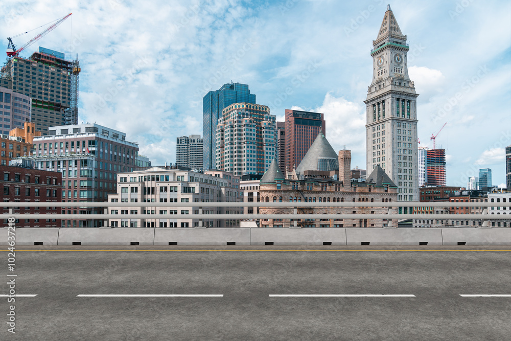 Obraz premium Cityscape with modern and historic buildings in the USA.