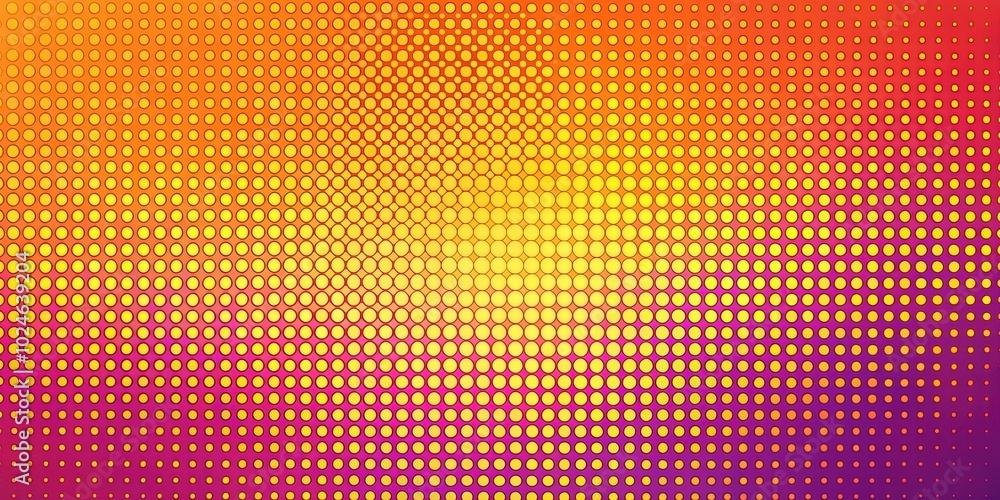 A vibrant yellow and magenta gradient, with each color represented by a repeating pattern of small circles that create a mesmerizing digital texture. A vibrant yellow and magenta gradient, with each color represented by a repeating pattern of small circles that create a mesmerizing digital texture.