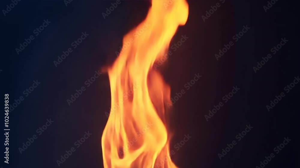 A flame is shown in a black background. The flame is yellow and has a long, thin shape A flame is shown in a black background. The flame is yellow and has a long, thin shape