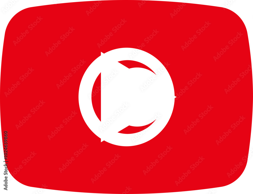 Tunisia Flag on video player icon Tunisia Flag on video player icon