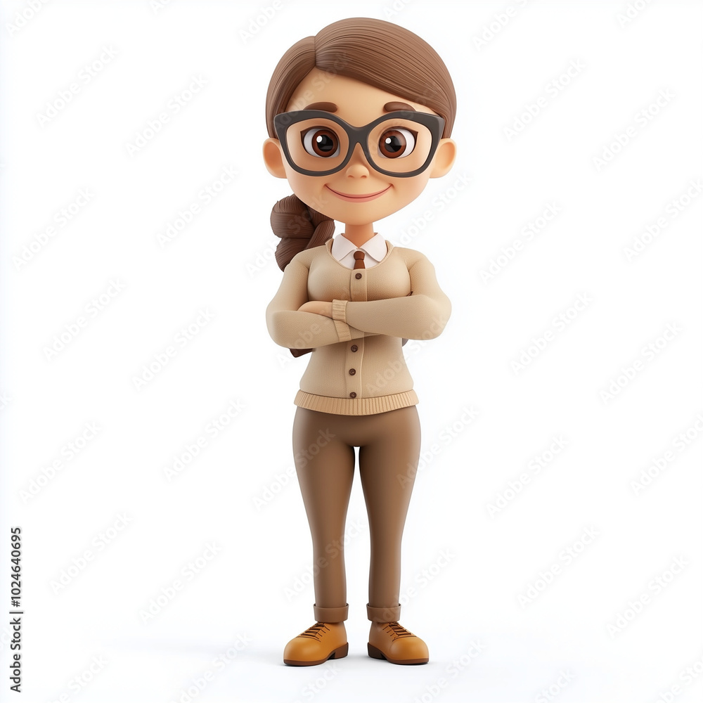 3D Mascot: Teacher isolated on white background 3D Mascot: Teacher isolated on white background