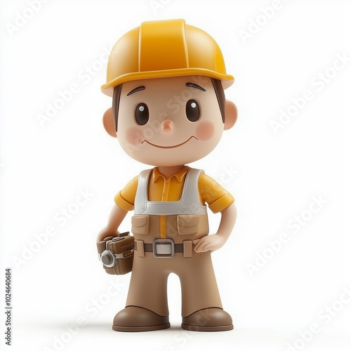 Engineer 3D Mascot isolated on white background