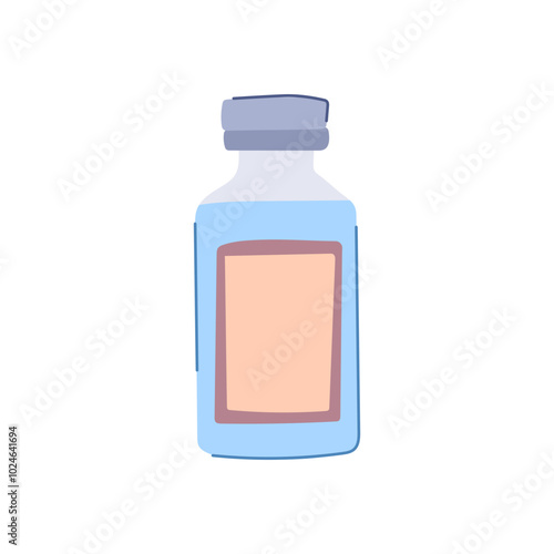 medicine vaccine vial cartoon. healthcare protection, immunity syringe, needle liquid medicine vaccine vial sign. isolated symbol vector illustration