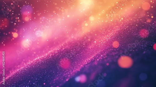 Abstract Blurred Background with Pink and Orange Glitter and Bokeh Lights