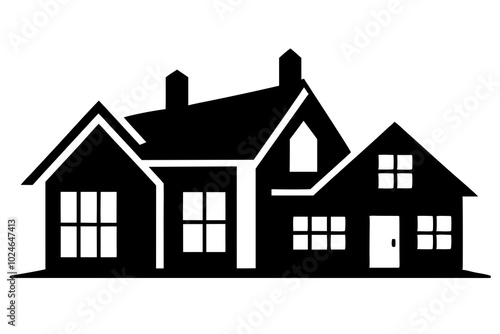 House | vector silhouette illustration on white background