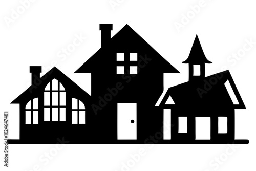 House | vector silhouette illustration on white background