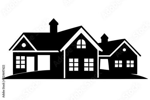 House | vector silhouette illustration on white background