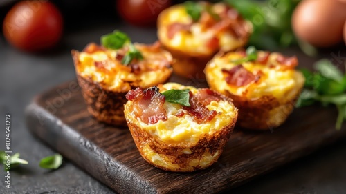 Wallpaper Mural Delicious keto egg muffins loaded with bacon and cheese, offering a perfect grain-free, high-protein, low-carb breakfast option. Torontodigital.ca