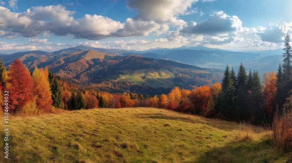 Autumn panorama of Carpathian Mountains. Autumn panorama of Carpathian Mountains.