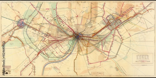 Navigating Boston: A Detailed Transportation Map Wallpaper photo