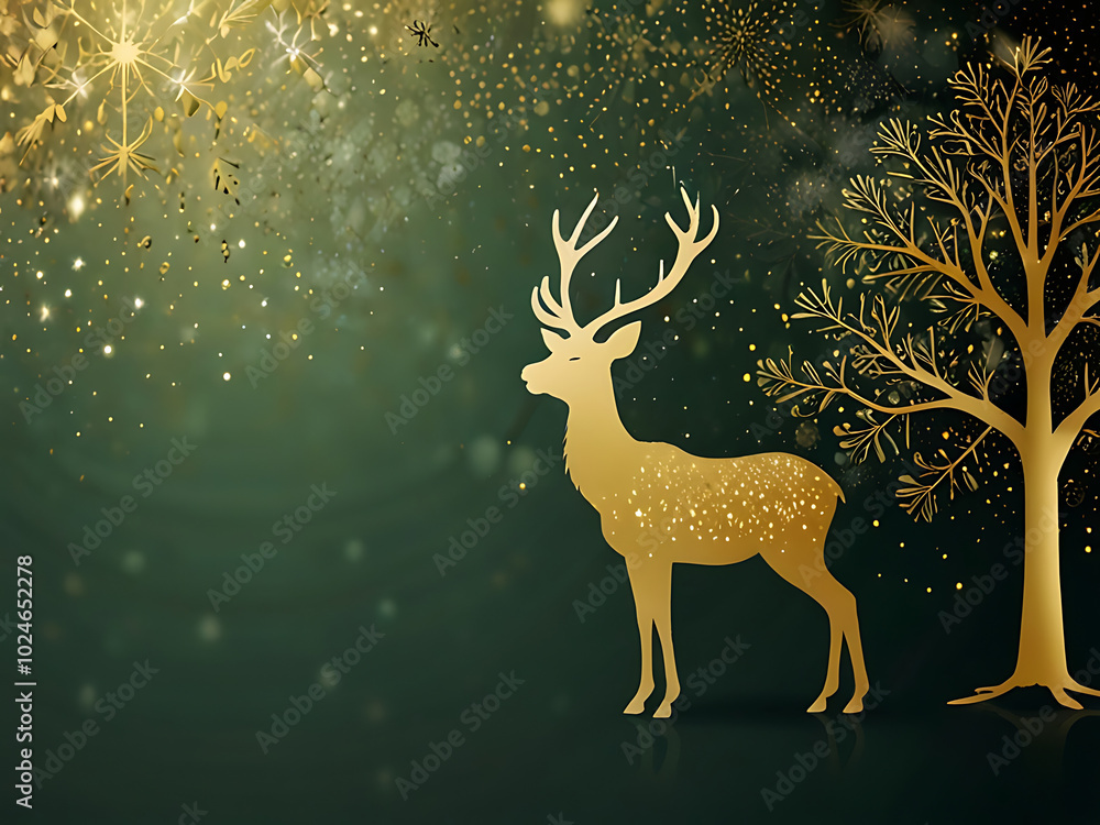 christmas background with glittering green and gold christmas background with glittering green and gold
