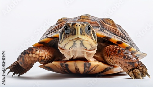 box turtle on a white background photo