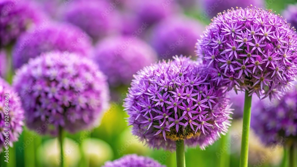 Obraz premium Spherical clusters of small purple flowers