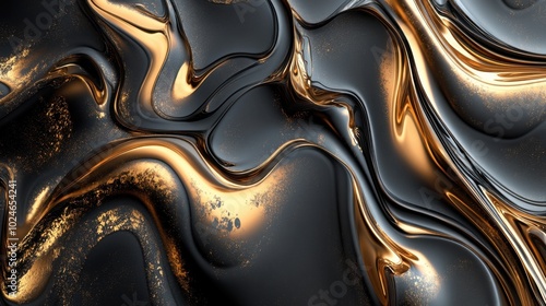 Vibrant Mosaic of Jet Black and Bronze Gold photo