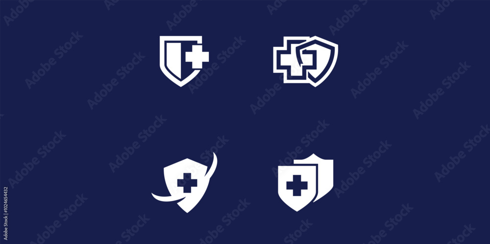 Set of Medical Shield Logo Design. Health protection shield logo designs for medical clinic service. Set of Medical Shield Logo Design. Health protection shield logo designs for medical clinic service.