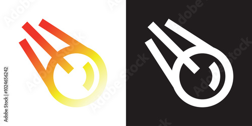 Comet meteor logo vector icon illustration design