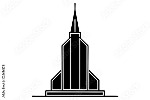 Skyscraper | vector silhouette illustration on white background