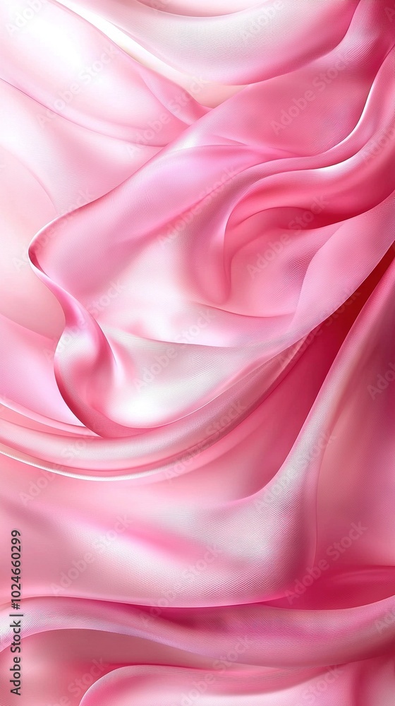 Fototapeta premium A close-up of a pink and white fabric with a wavy pattern at its base