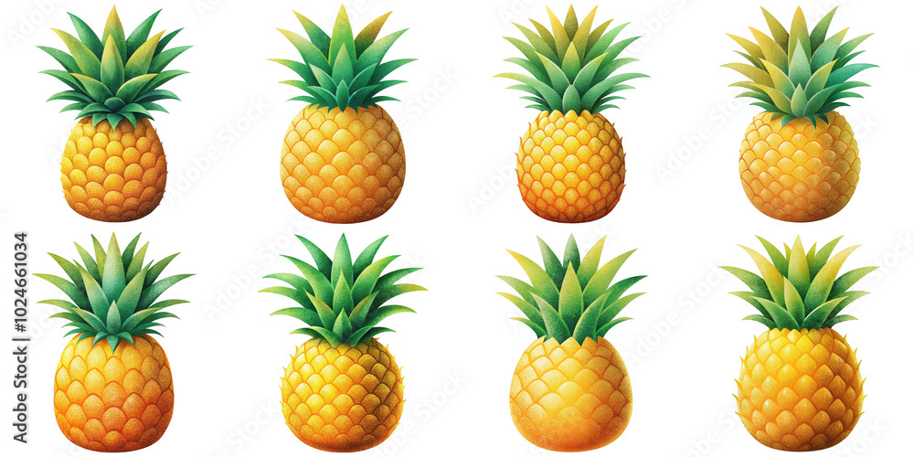 Cartoon illustration set of pineapple with Grainy Textures. isolate on a white background. PNG
Cartoon illustration set of pineapple with Grainy Textures. isolate on a white background. PNG