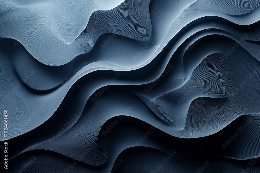 Waves of texture in dark blue tones create a soothing visual pattern Waves of texture in dark blue tones create a soothing visual pattern