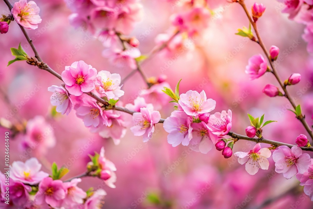 Spring flowers background with pink blossoms branches isolated Spring flowers background with pink blossoms branches isolated