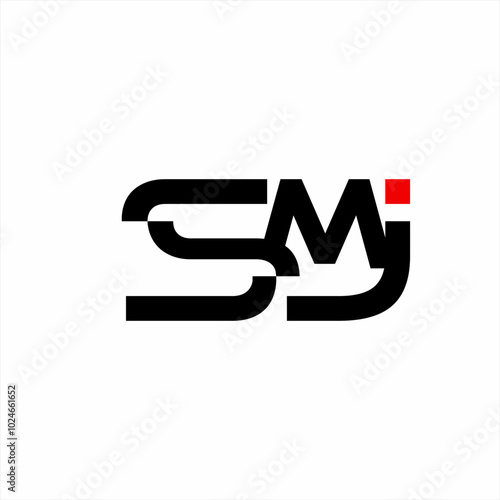 Abstract SMJ letter logo design.