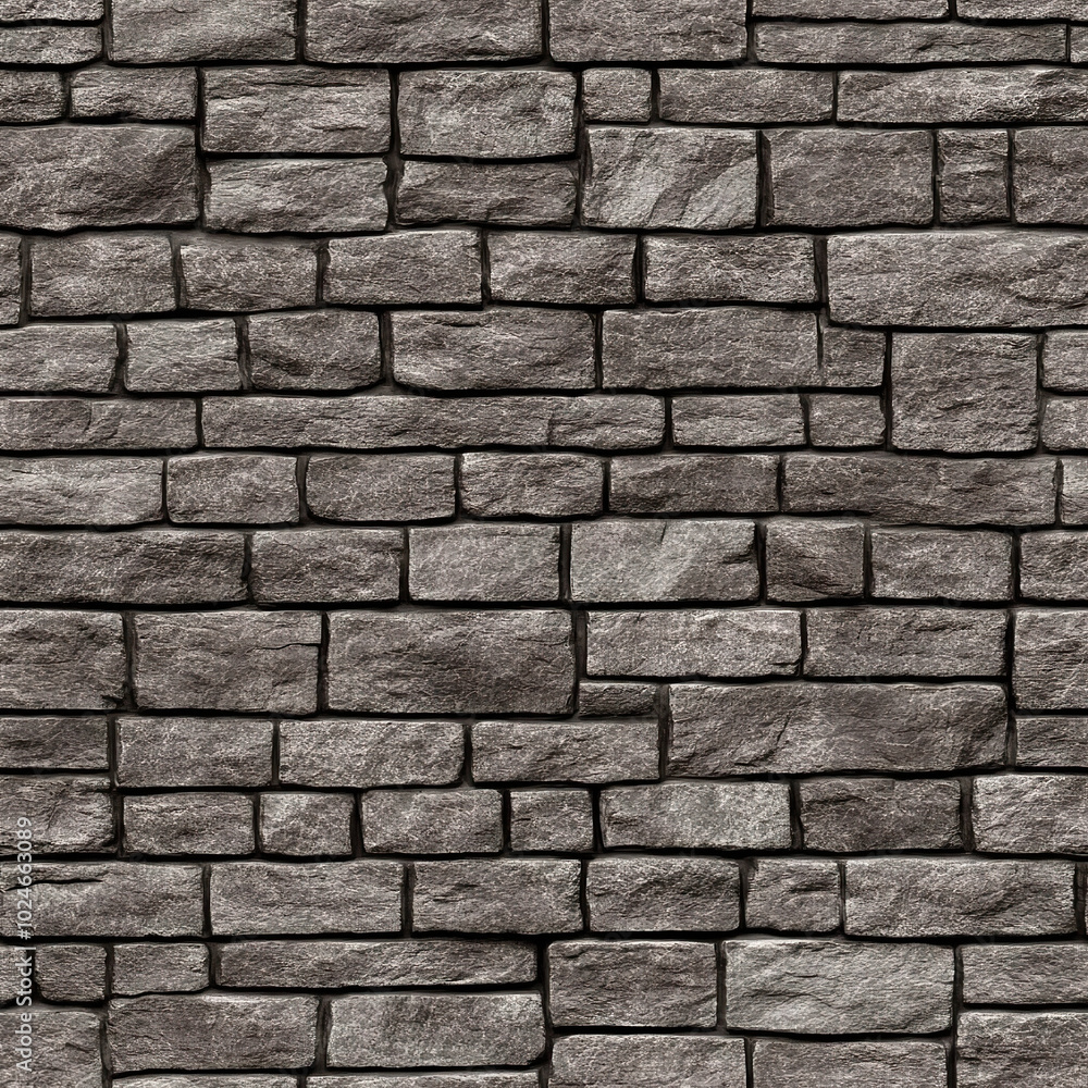 Realistic seamless texture of grey stone brick wall with natural details. AI-generated. Realistic seamless texture of grey stone brick wall with natural details. AI-generated.