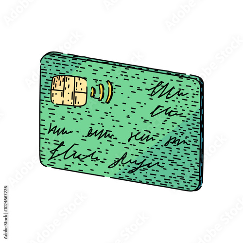 cashback credit card hand drawn. rewards debt, issuer transaction, security fraud cashback credit card vector sketch. isolated color illustration