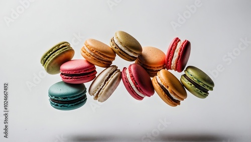 Wallpaper Mural Fan-like arrangement of pastel-colored macarons, emphasizing symmetry and texture Torontodigital.ca