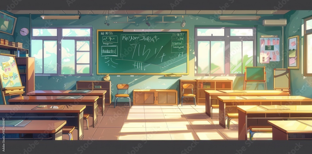 Fototapeta premium Vibrant School Days. Colorful school background illustration