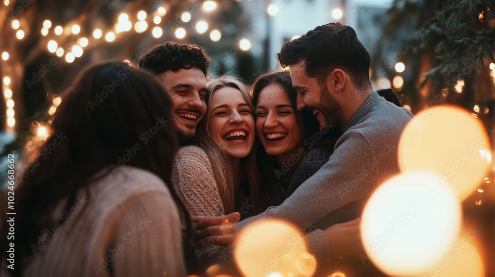 A group of people are smiling and posing for a photo. They are wearing sunglasses and hats, and one of them is wearing a black jacket. Scene is happy and fun A group of people are smiling and posing for a photo. They are wearing sunglasses and hats, and one of them is wearing a black jacket. Scene is happy and fun
