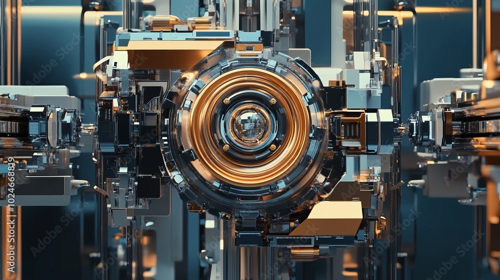 Futuristic Machine Design: Abstract Metal Render Futuristic Machine Design: Abstract Metal Render
