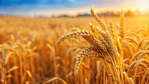 Stalk of golden autumn harvest crops