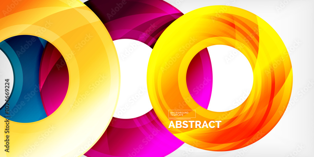 Bright colorful circles with light effects. Abstract background Bright colorful circles with light effects. Abstract background
