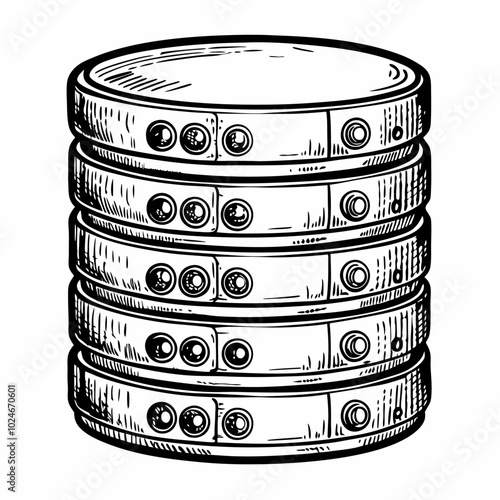 Hand Drawn Vintage Stack of Coins Illustration for Financial Design Projects