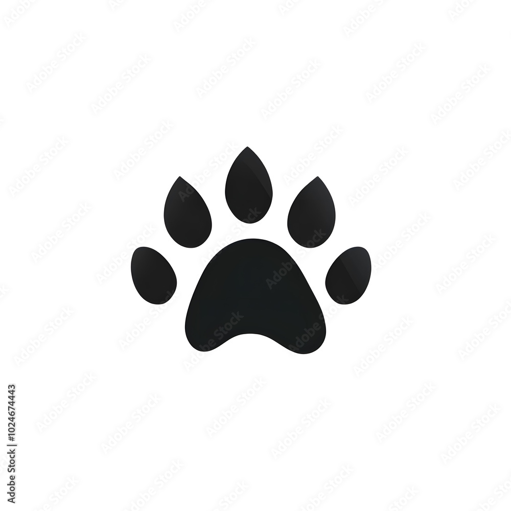 Black animal paw print icon isolated on white background Black animal paw print icon isolated on white background